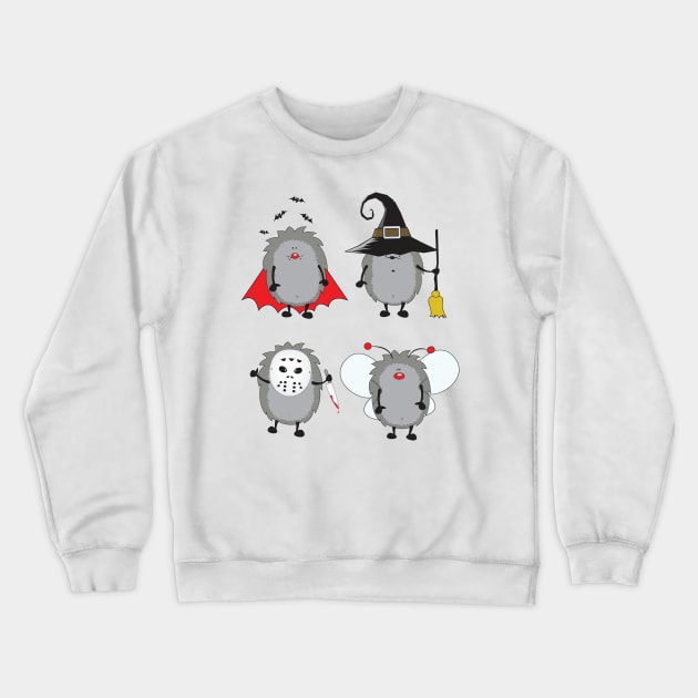 Halloween Hedgehogs Crewneck Sweatshirt by mangulica